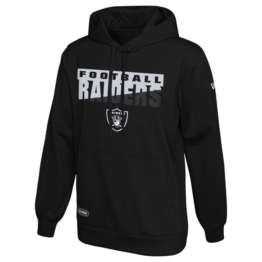 New Era NFL Men's Scoreboard Pullover Performance Hoodie, Pro Football Fleece Hoodie, Las Vegas Raiders, Medium