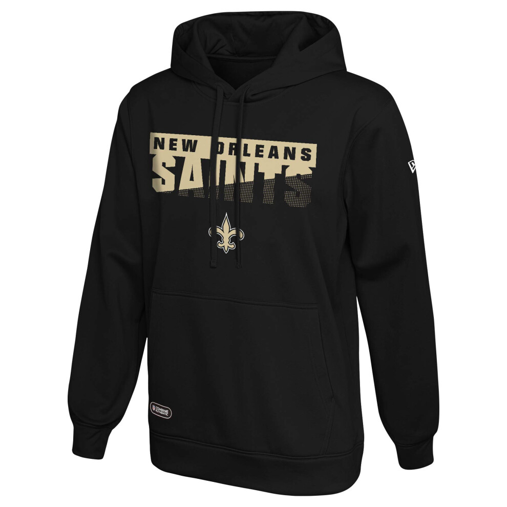 New Era NFL Men's Scoreboard Pullover Performance Hoodie, Pro Football Fleece Hoodie, New Orleans Saints, X-Large