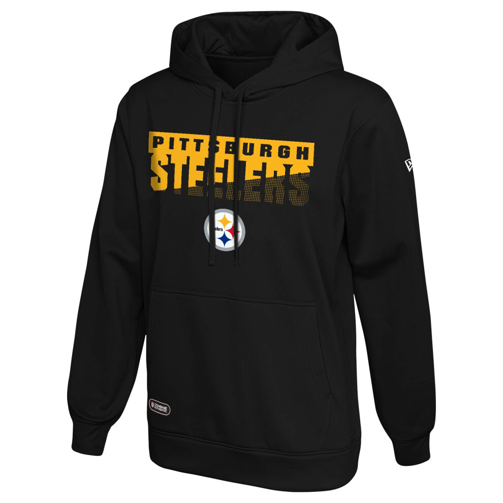 New Era NFL Men's Scoreboard Pullover Performance Hoodie, Pro Football Fleece Hoodie, Pittsburgh Steelers, Medium