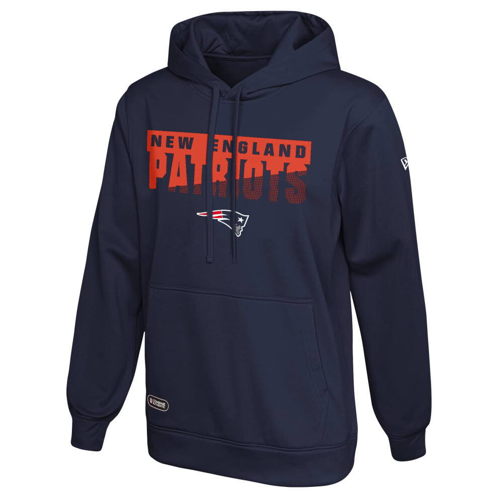 New Era NFL Men's Scoreboard Pullover Performance Hoodie, Pro Football Fleece Hoodie, New England Patriots, Large