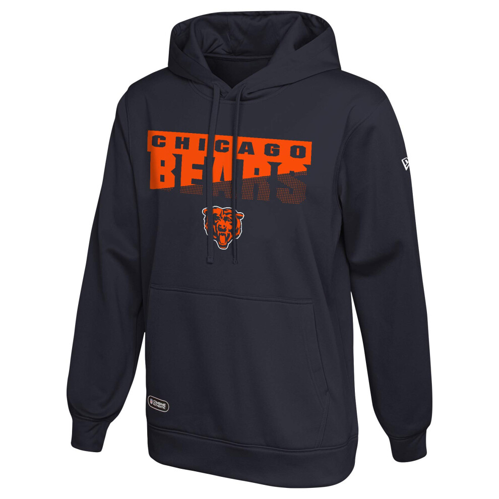 New Era NFL Men's Scoreboard Pullover Performance Hoodie, Pro Football Fleece Hoodie, Chicago Bears, Medium