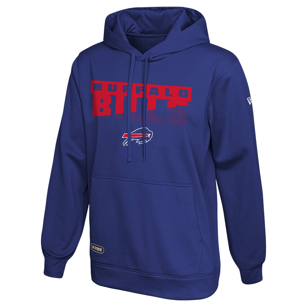 New Era NFL Men's Scoreboard Pullover Performance Hoodie, Pro Football Fleece Hoodie, Buffalo Bills, Medium