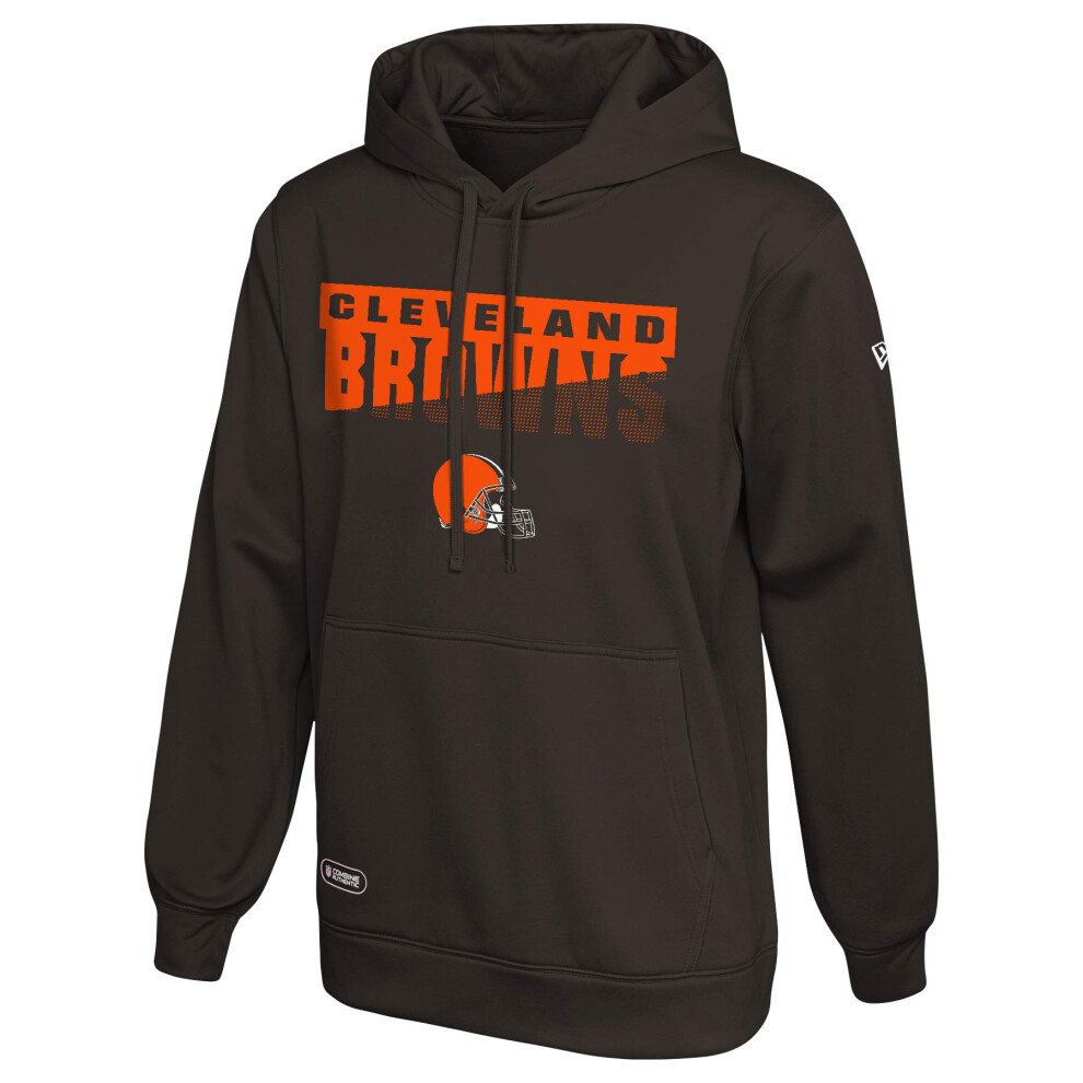 New Era NFL Men's Scoreboard Pullover Performance Hoodie, Pro Football Fleece Hoodie, Cleveland Browns, Small