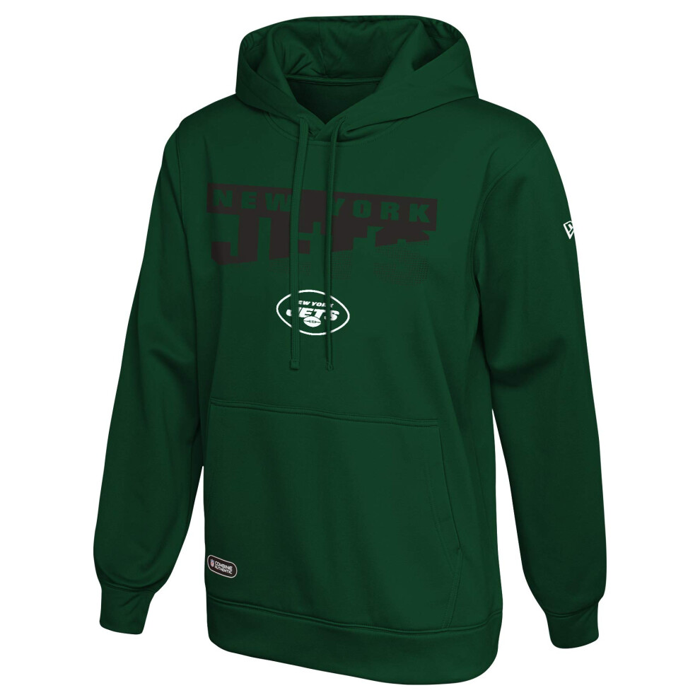 New Era NFL Men's Scoreboard Pullover Performance Hoodie, Pro Football Fleece Hoodie, New York Jets, Large