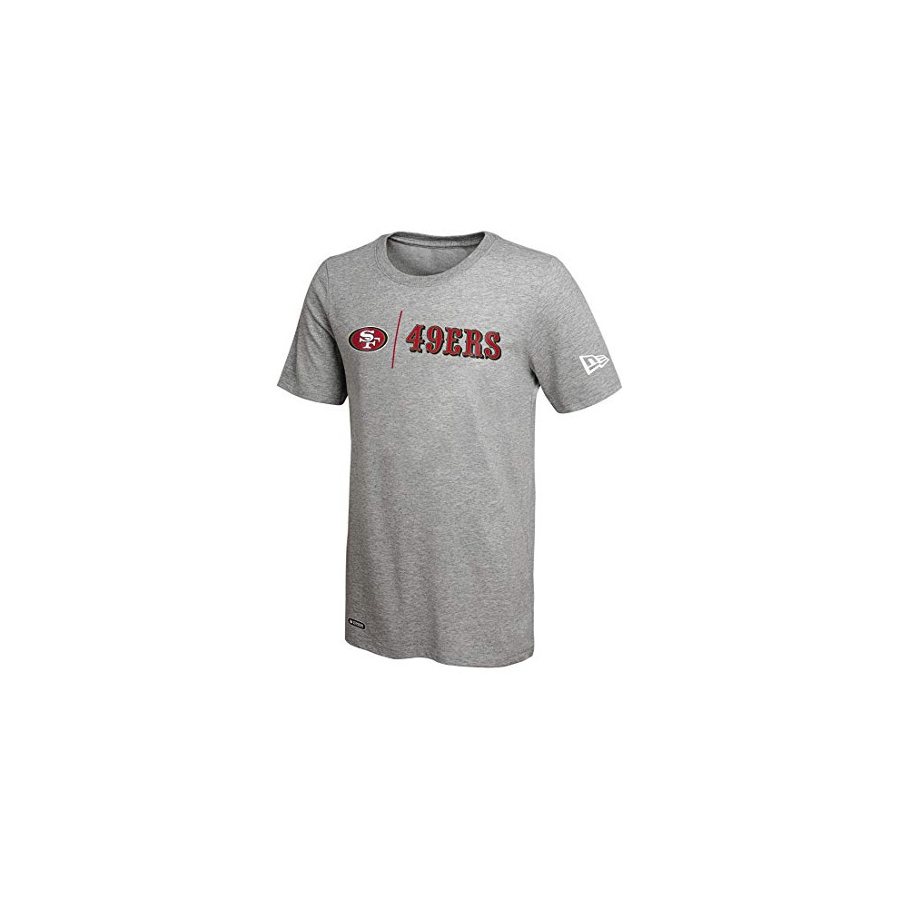 New Era NFL Men's Gametime Dri-Tek Cool Grey Short Sleeve T-Shirt, San Francisco 49ers, Small