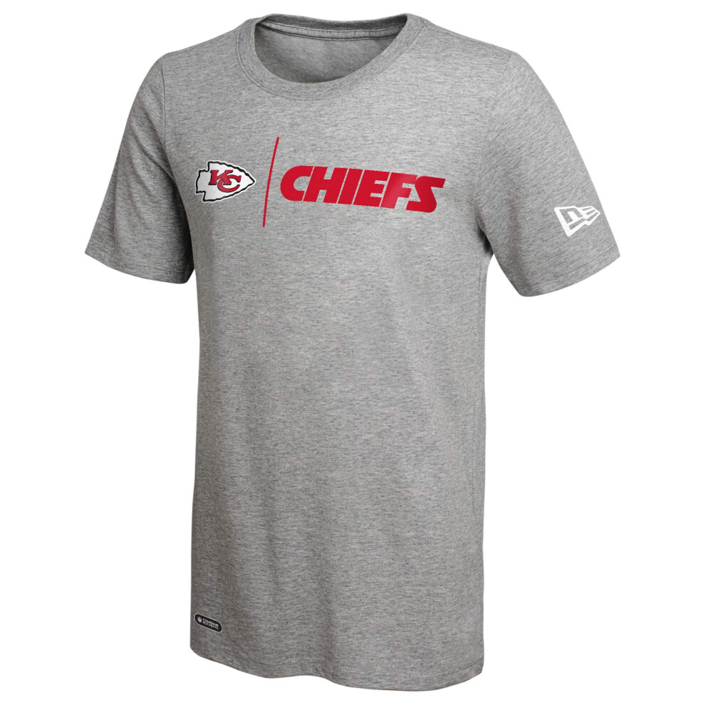 New Era NFL Men's Gametime Dri-Tek Cool Grey Short Sleeve T-Shirt, Kansas City Chiefs, Large