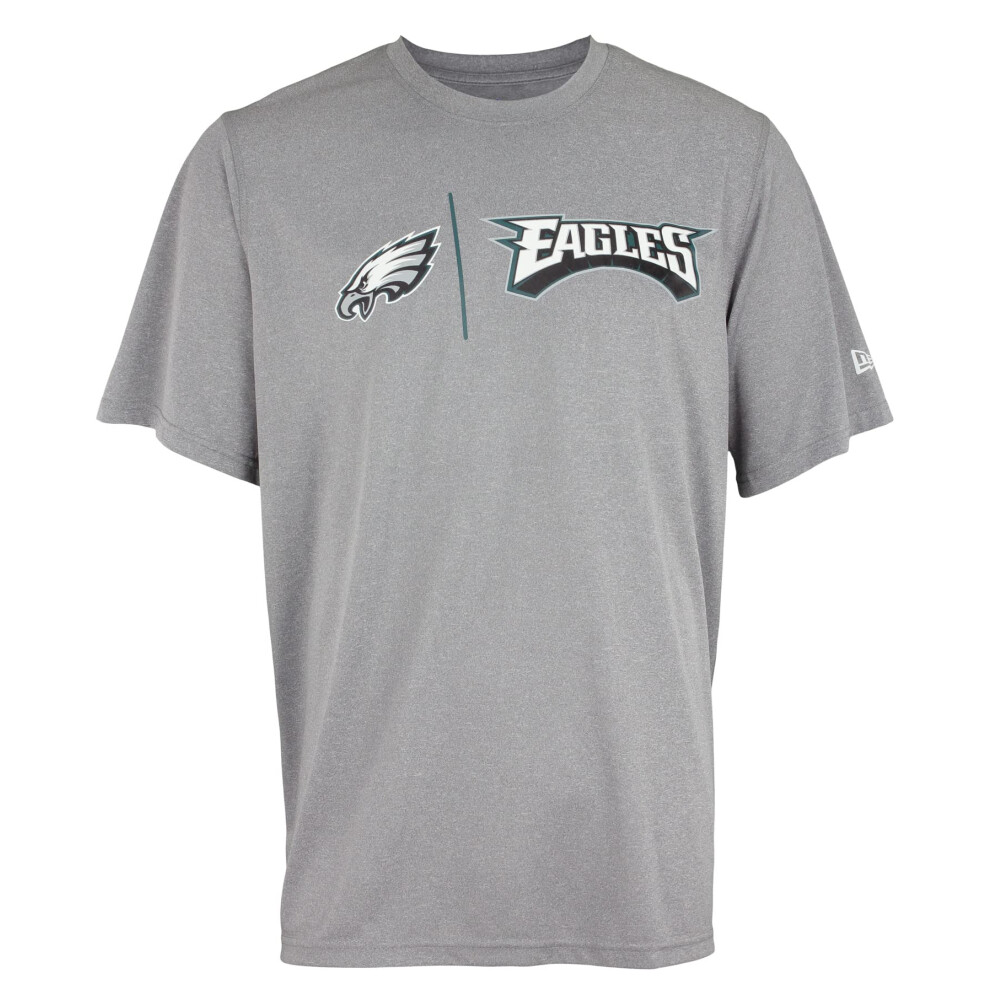 New Era NFL Men's Gametime Dri-Tek Cool Grey Short Sleeve T-Shirt, Philadelphia Eagles, XX-Large