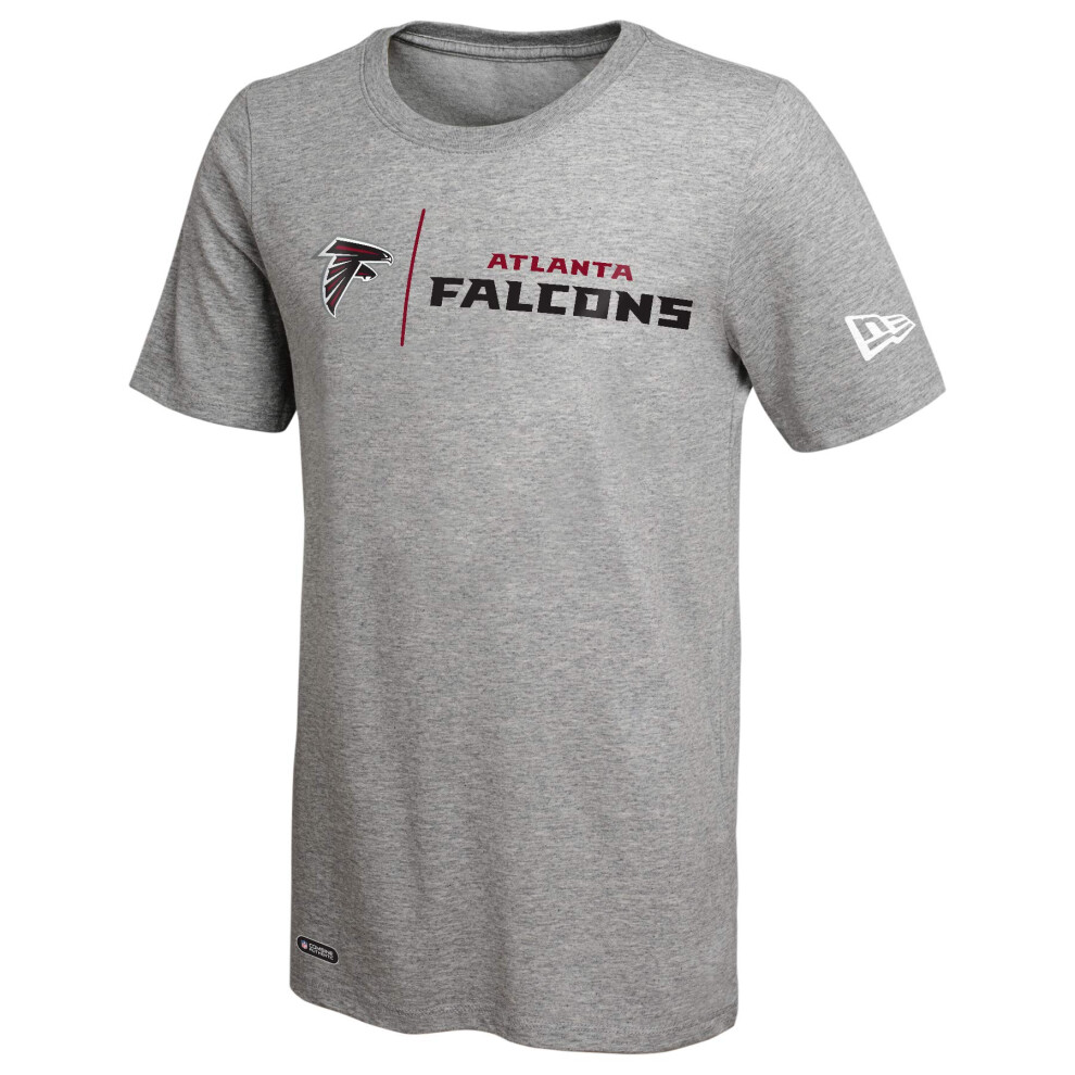 New Era NFL Men's Gametime Dri-Tek Cool Grey Short Sleeve T-Shirt, Atlanta Falcons, Small