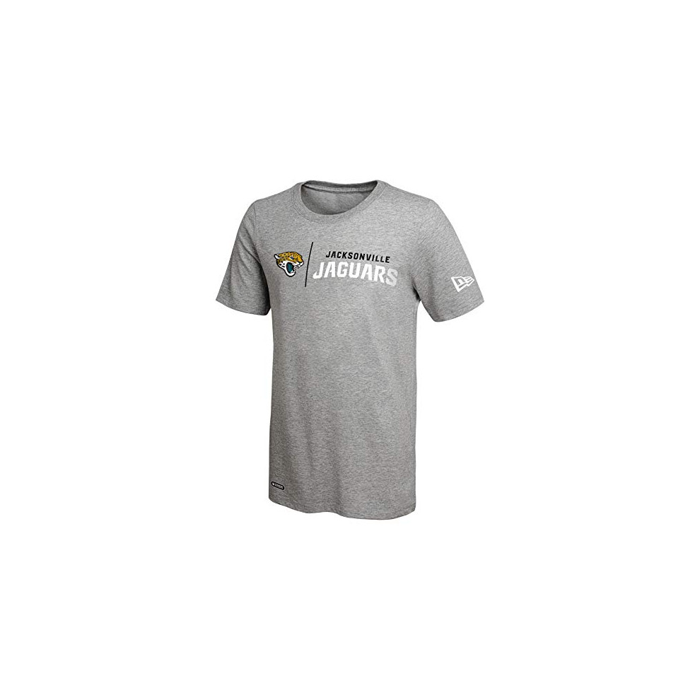 New Era NFL Men's Gametime Dri-Tek Cool Grey Short Sleeve T-Shirt, Jacksonville Jaguars, Medium