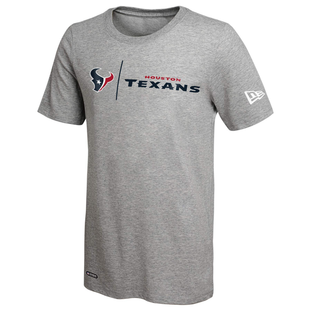 New Era NFL Men's Gametime Dri-Tek Cool Grey Short Sleeve T-Shirt, Houston Texans, Medium