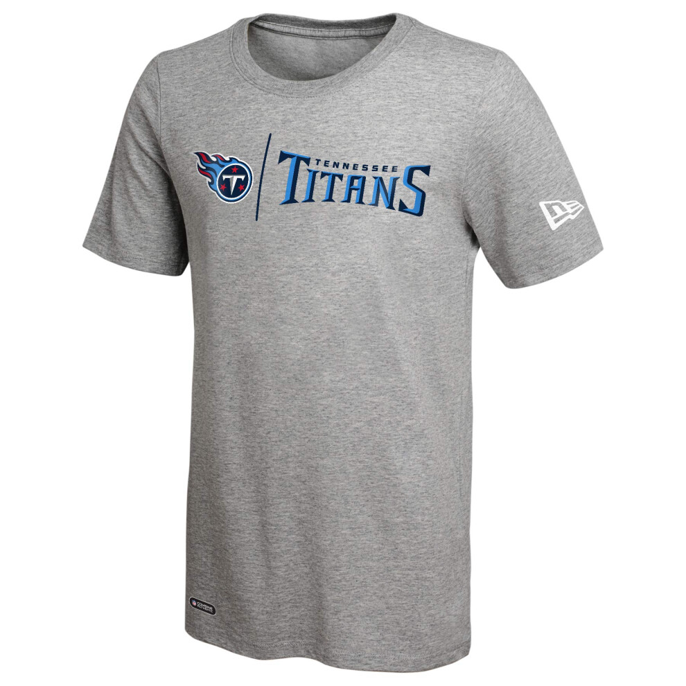 New Era NFL Men's Gametime Dri-Tek Cool Grey Short Sleeve T-Shirt, Tennessee Titans, Large