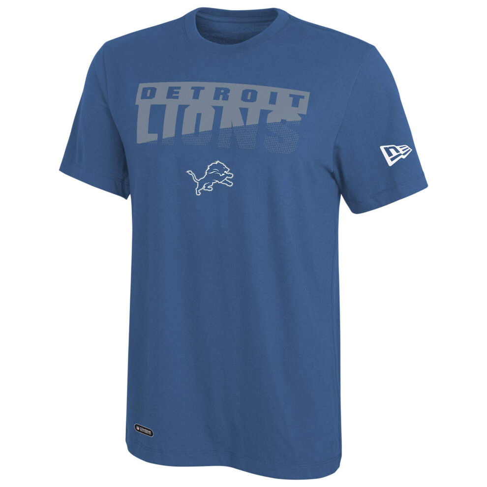 New Era NFL Men's Scoreboard Dri-Tek Short Sleeve Tee, Detroit Lions Small