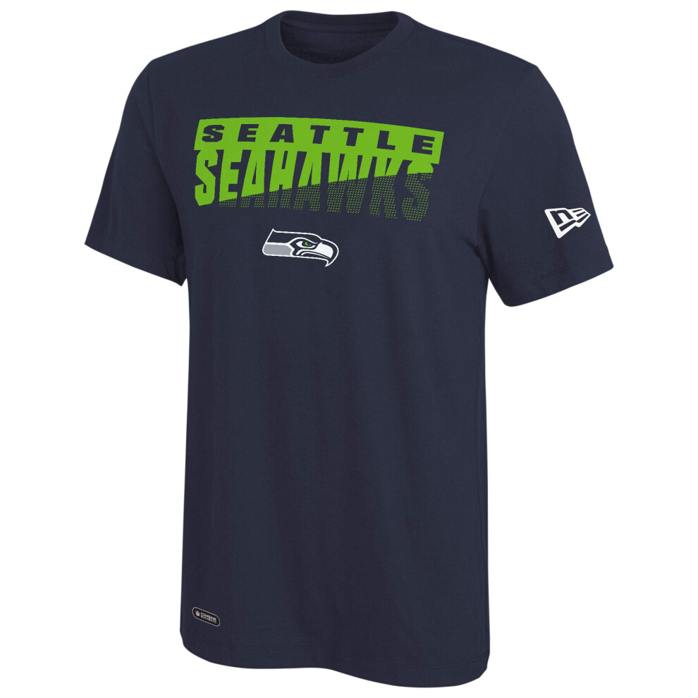 New Era NFL Men's Scoreboard Dri-Tek Short Sleeve Tee, Seattle Seahawks Large