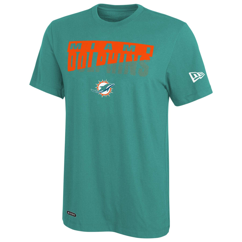 New Era NFL Men's Scoreboard Dri-Tek Short Sleeve Tee, Miami Dolphins Large