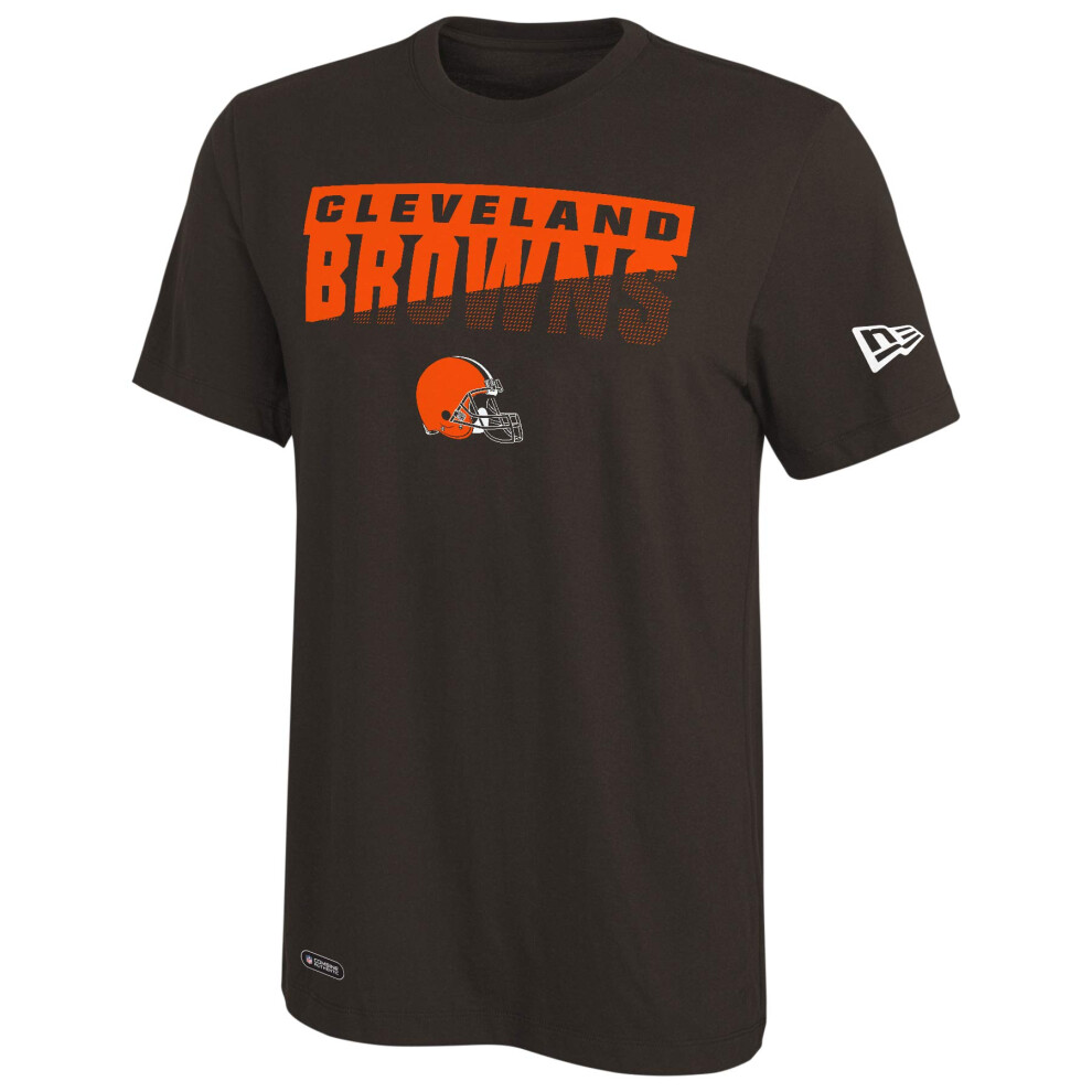 New Era NFL Men's Scoreboard Dri-Tek Short Sleeve Tee, Cleveland Browns Medium