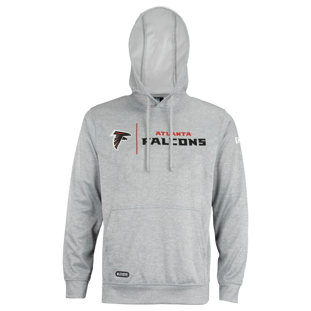 New Era NFL Mens cool grey gametime Pullover Performance Hoodie, Pro Football Sweatshirt, Atlanta Falcons, Small