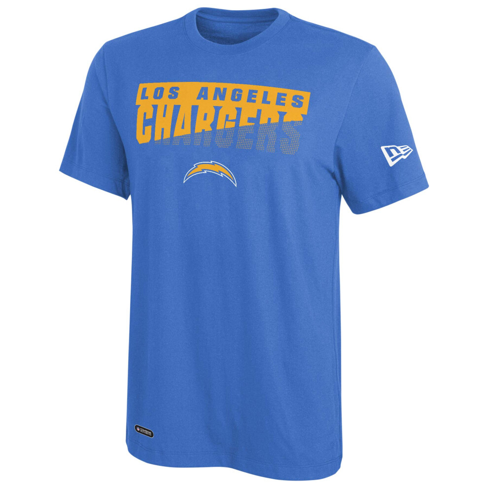 New Era NFL Men's Scoreboard Dri-Tek Short Sleeve Tee, Los Angeles Chargers Large