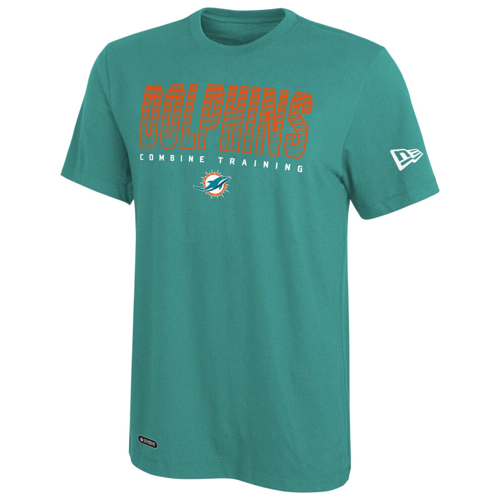 New Era NFL Men's Team Pride Dri-Tek Short Sleeve T-Shirt, Miami Dolphins, Small