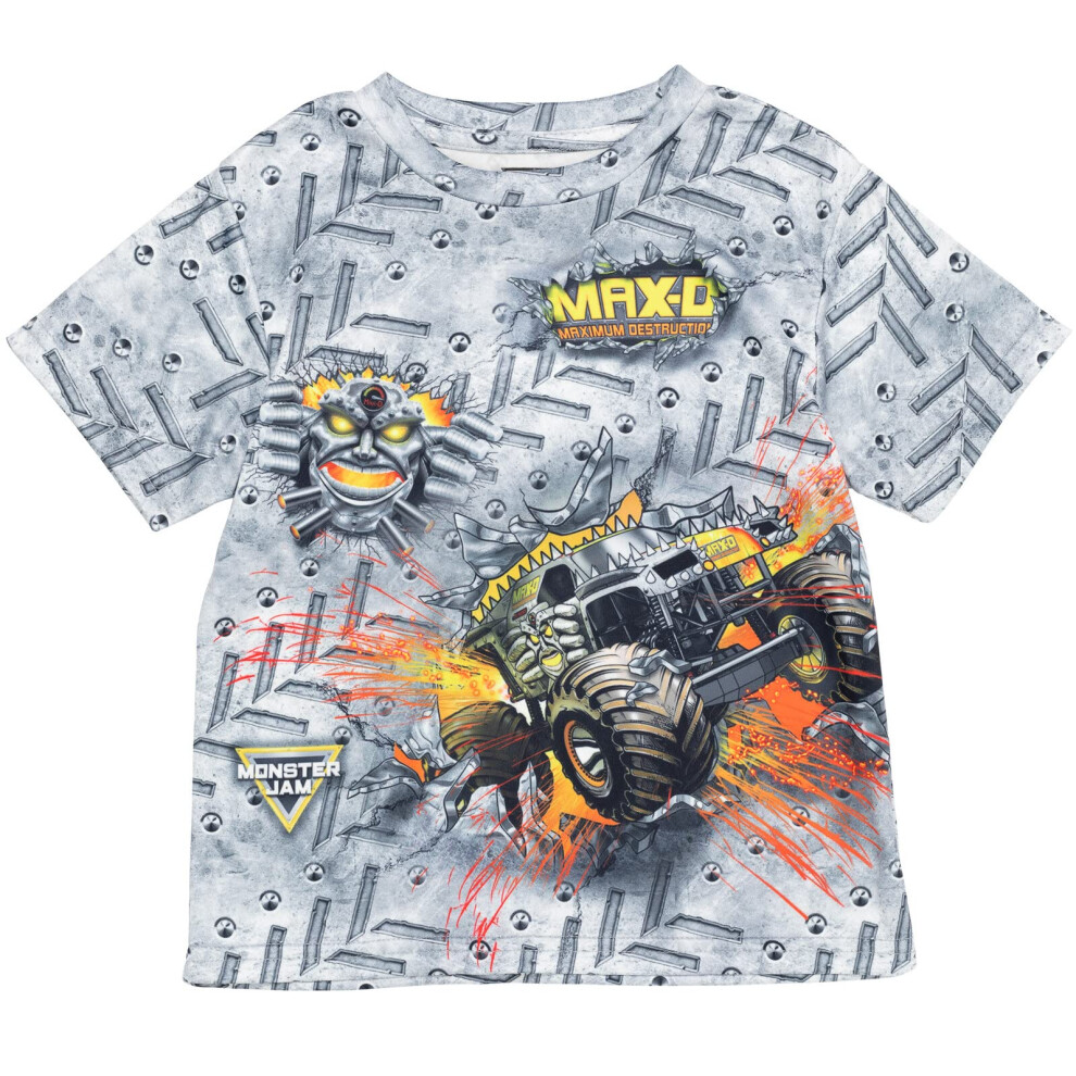 Monster Jam Maximum Destruction Little Boys graphic T-Shirt grey 6