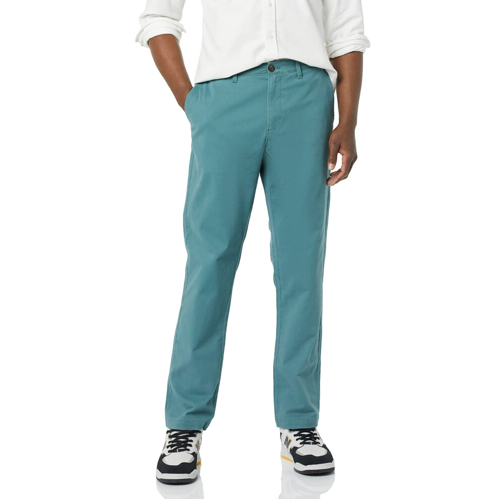 Mens Athletic-Fit casual Stretch chino Pant (Available in Big & Tall), Sage green, 42W x 28L