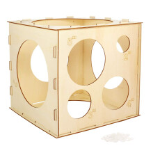 Auihiay 2-10 Inch Collapsible Wood Balloon Sizer Box Cube, Balloon Size Measurement Tool for Balloon Decorations, Balloon Arches, Balloon Columns (9