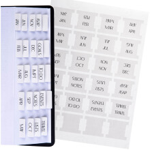 Diversebee Laminerede planl?gger M?nedlige faner 24 Peel and Stick -faner til notebooks (12 m?neders faner og 4 blanke faner) Kalender M?nedlige