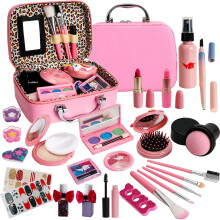 Kids Washable Makeup Girl Toys - Kit de maquiagem infantil para garotas Real Make Up Kit de maquiagem de garotas para crian   as crian   as brincadei