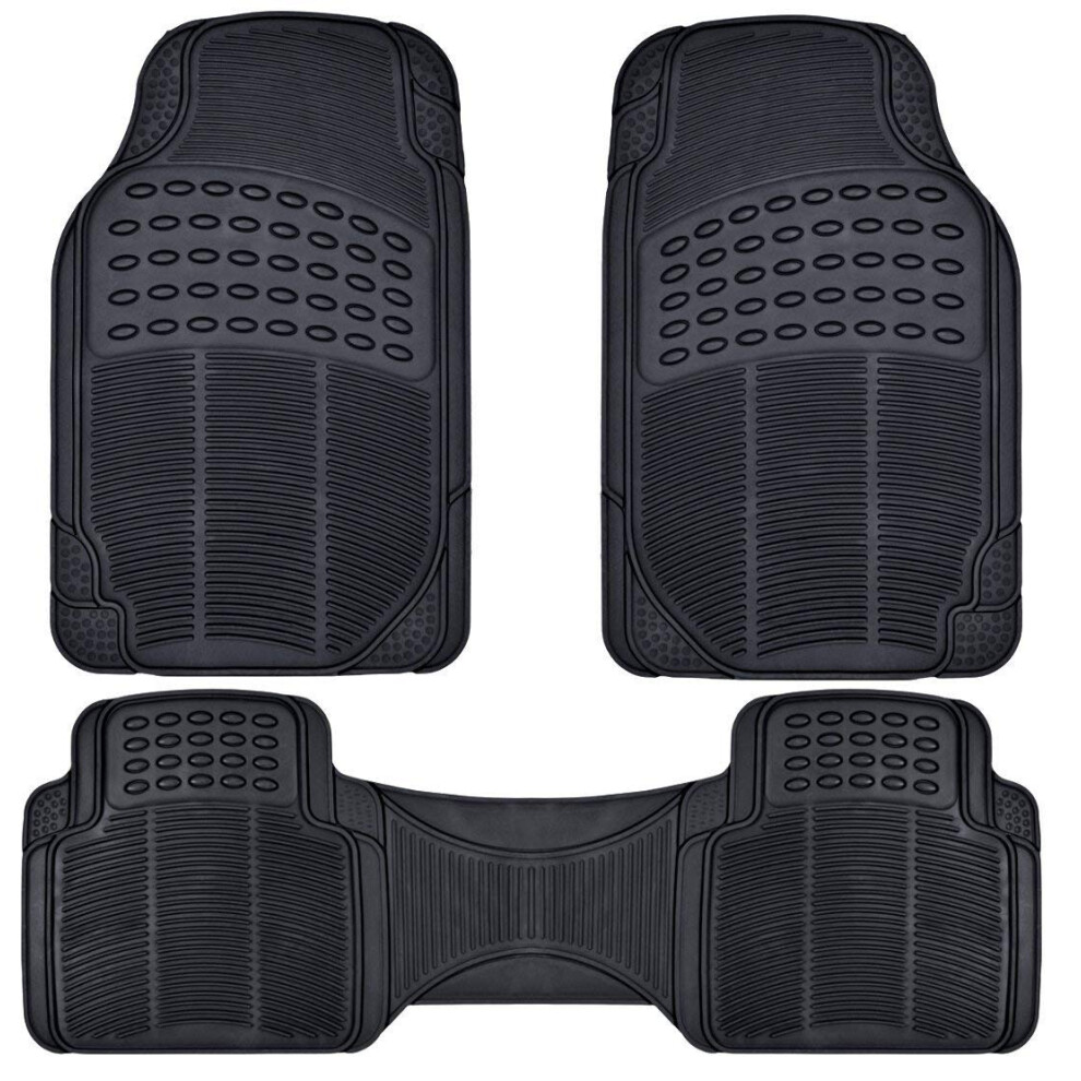 Bdk Contour Liners - Original Heavy Duty Rubber Floor Mats For Car Suv Truck Van - All Weather Protection (Original) 826942157134