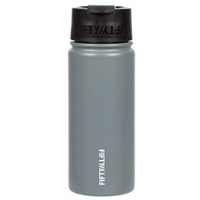 Fifty/Fifty 18oz, Double Wall Vacuum Insulated Café Water Bottle, Stainless Steel, Flip Cap w/ Wide Mouth, Slate Grey, 18oz/530ml