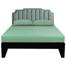 Lirex Lençol Ajustado Twin XL Algodão, 300 Fios, Leve e Respirável, 8-10" Profundidade, Verde Claro