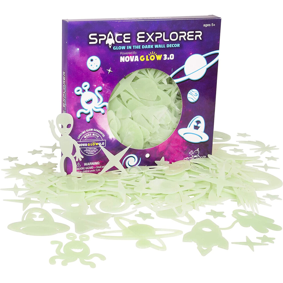 Stocking-Stuffers-for-Kids- Space Themed Glow in The Dark Stars, Astronauts, Aliens, UFO's, Rockets, Planets, Comets, Asteroids, Spaceships & More! 2