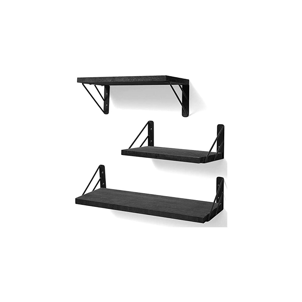 BAYKA Wall Shelves for Bedroom Decor, Floating Shelves for Wall Storage, Wall Mounted Rustic Wood Floating Shelf for Books,Plants,Small Wall Shelf fo