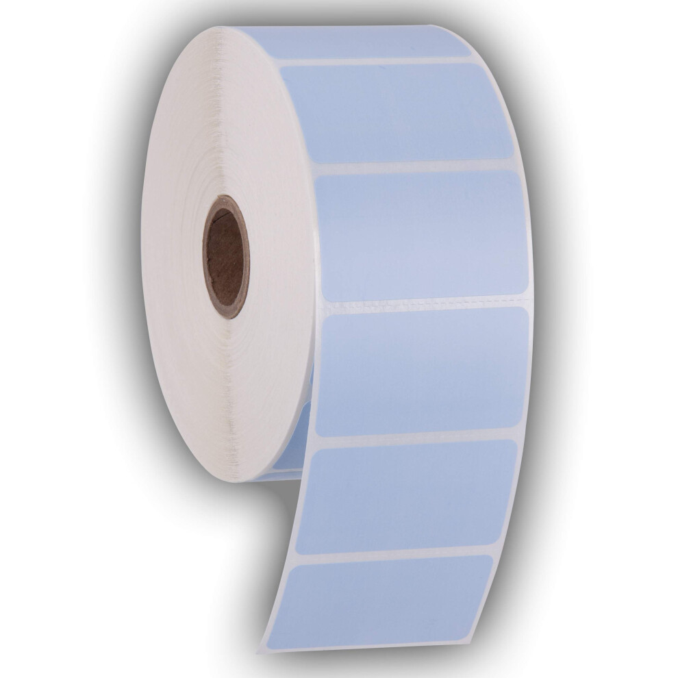 2.25" X 1.25" Direct Thermal Perforated Stickers Labels for Barcodes, Address, Consignment - Compatible with Zebra, Rollo, Godex and More (Blue, 12 R