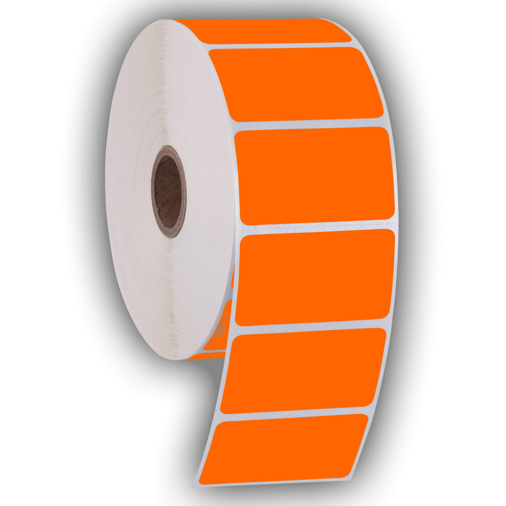 2.25" X 1.25" Direct Thermal Perforated Stickers Labels for Barcodes, Address, Consignment - Compatible with Zebra, Rollo, Godex and More (Orange, 12