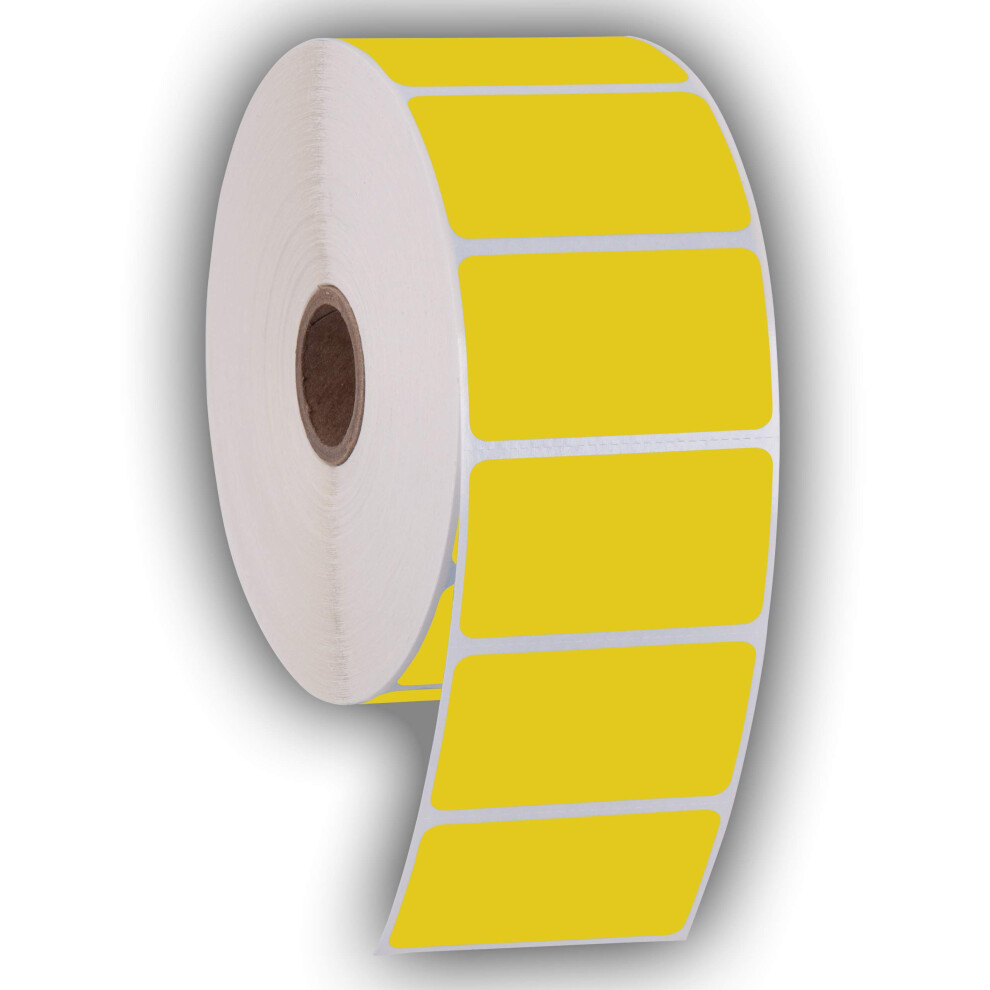 2.25" X 1.25" Direct Thermal Perforated Stickers Labels for Barcodes, Address, Consignment - Compatible with Zebra, Rollo, Godex and More (Yellow, 6