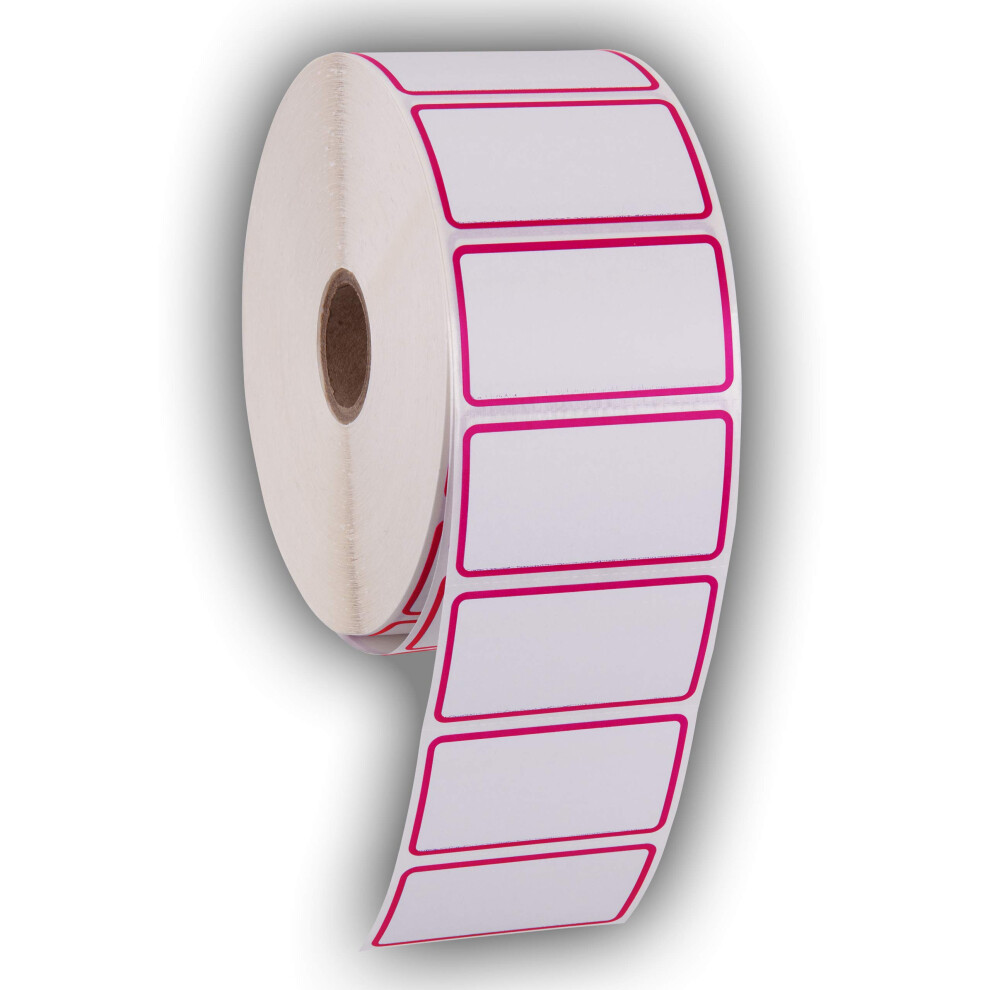 2.25" X 1.25" Direct Thermal Perforated Stickers Labels for Barcodes, Address, Consignment - Compatible with Zebra, Rollo, Godex and More (RED Border