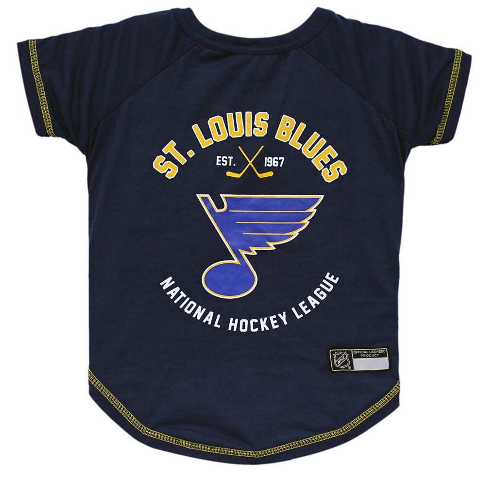 Photos - Dog Clothing Pets First NHL St.Louis Blues Tee Shirt for Dogs & Cats, Medium. - are You A Hockey Fan? Let Your Pet Be an NHL Fan Too! BLU