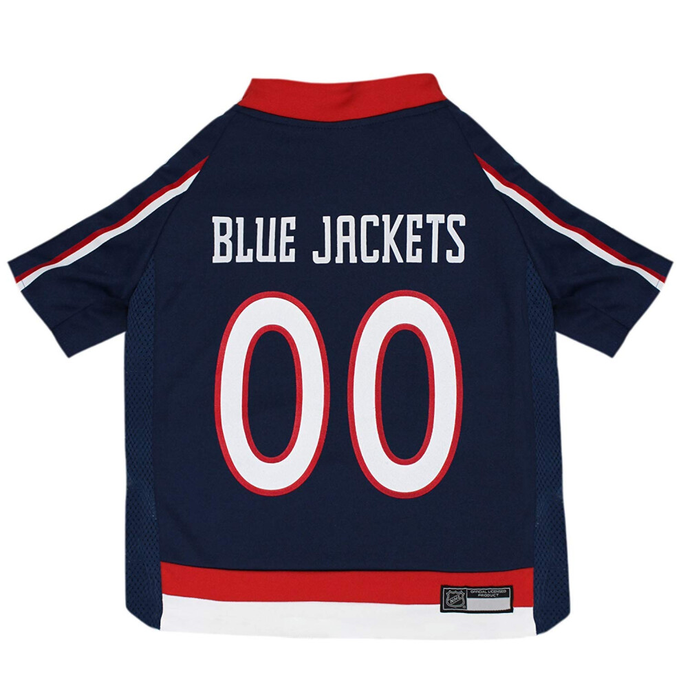 Photos - Dog Clothing Pets First NHL Columbus Blue Jackets Jersey for Dogs & Cats, Large. - Let Your Pet Be A Real NHL Fan! Blue CBJ-4006-LG 