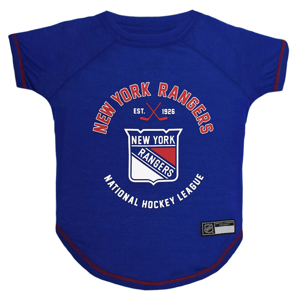 Photos - Dog Clothing Pets First NHL New York Rangers Tee Shirt for Dogs & Cats, Large. - are You A Hockey Fan? Let Your Pet Be an NHL Fan Too! NY