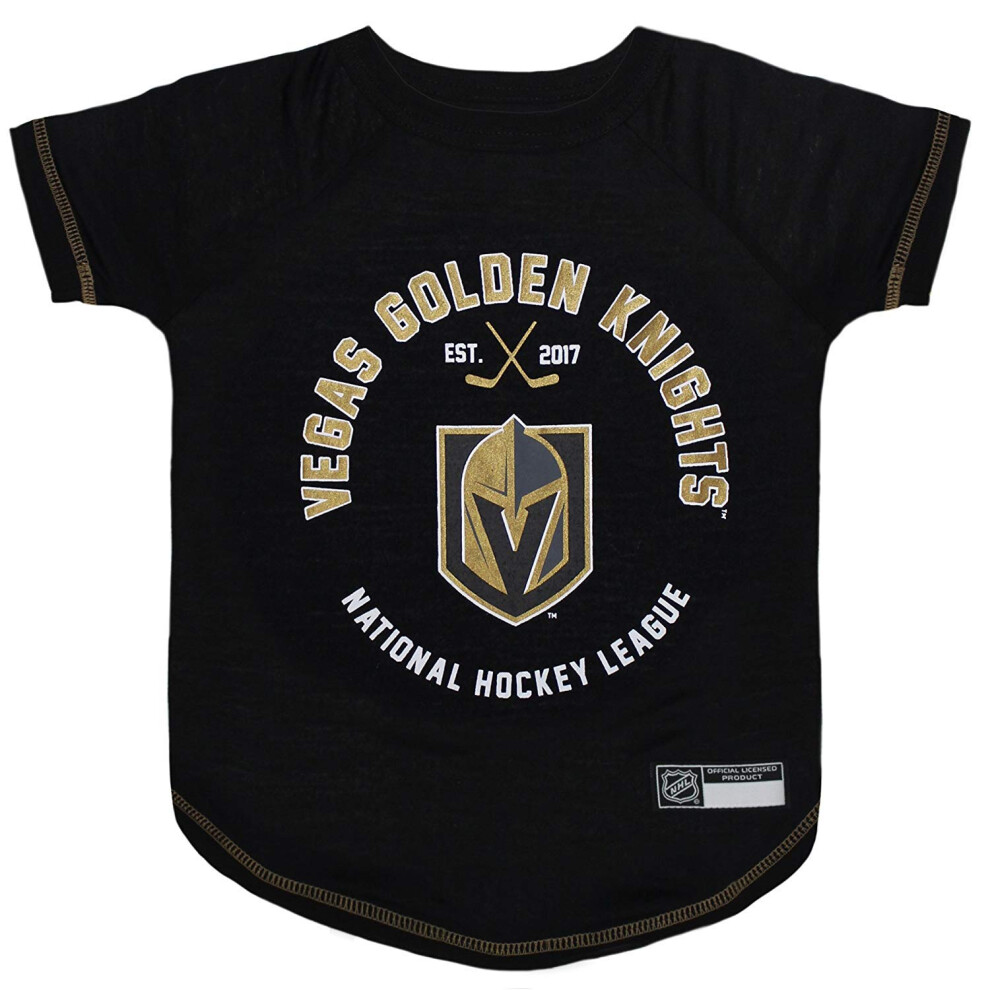 Photos - Dog Clothing Pets First NHL Las Vegas Golden Knights Tee Shirt for Dogs & Cats, Large. - are You A Hockey Fan? Let Your Pet Be an NHL Fan 