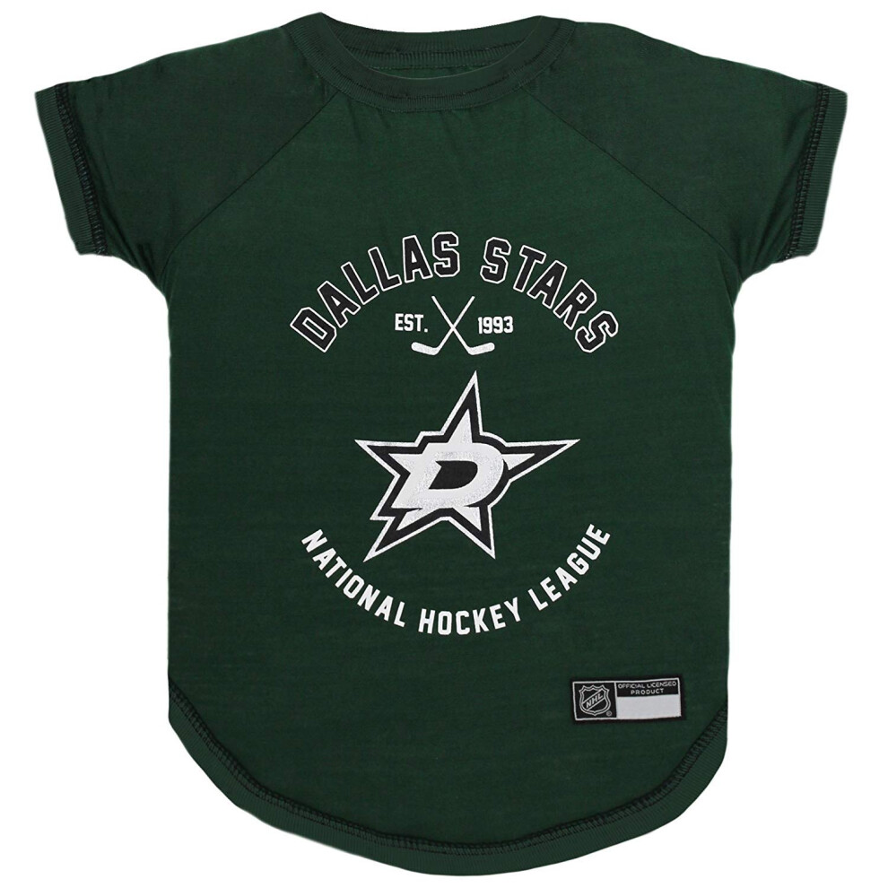 Photos - Dog Clothing Pets First NHL Dallas Stars Tee Shirt for Dogs & Cats, Large. - are You A Hockey Fan? Let Your Pet Be an NHL Fan Too! STR-40 