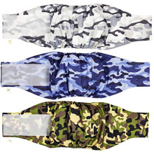 PET MAGASIN Hanhund Magen Maner Band Wraps bljor (3-pack) (Large Camo)