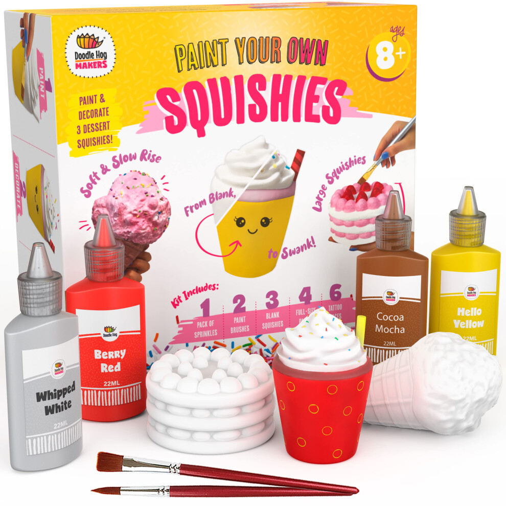 DOODLE HOG Food Squishies Kit  Squishy Maker Crafts for Girls Ages 8  Paint Your Own Squishies Kit  Squishy Painting Kit  Arts and Crafts for Kids Ag