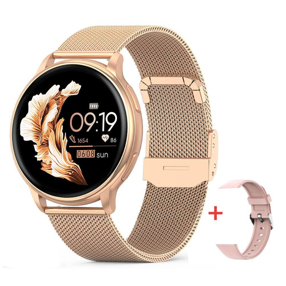 (Gold) MEVADEN Bluetooth Call Smart Watch Women Custom Dial Watches Men Sport Fitness Tracker Heart Rate Smartwatch For Android IOS