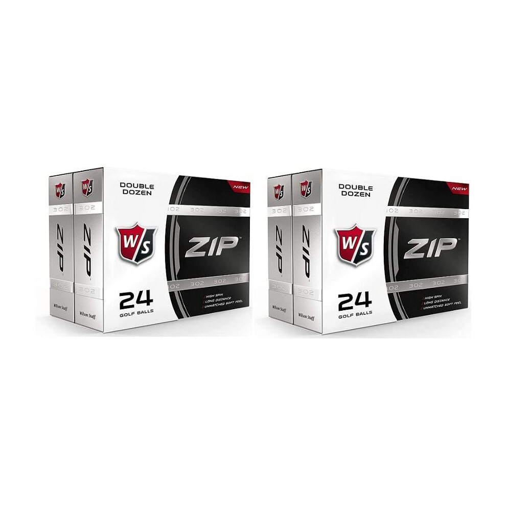 WILSON Staff Zip golf Balls 48 Ball], Four 12 Packs (48 Balls Total) White