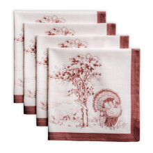 Maison d'Hermine Lot de 4 serviettes en tissu 100 % coton pour dcorations de Nol de Thanksgiving, rutilisables au quotidien, serviettes carre