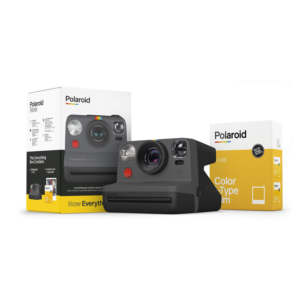 Polaroid Originals Now I-Type Instant Camera and Film Bundle - Everything Box Black (6026)