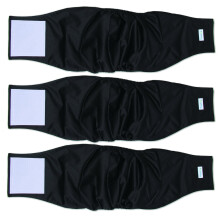 Teamoy 3-pak bleer til hanhunde Vaskbare hvalpemaveb?nd Superabsorberende og behagelige (XL 25""""-29"""" talje sort)