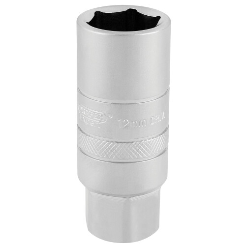 Draper Draper 16776 3/8" Square Drive 12mm Thread 6 Point Satin Chrome Spark Plug Socket (18mm Socket)