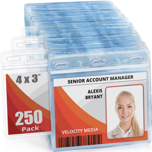 Protetor de Cartão Mifflin-USA (4x3 Polegadas, Transparente, Pacote de 250) Suporte ID Horizontal